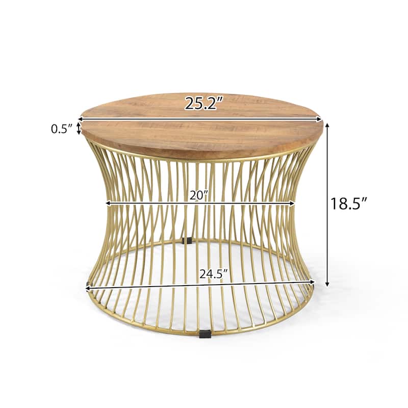 Halley Boho Mango Wood Coffee Table by Christopher Knight Home