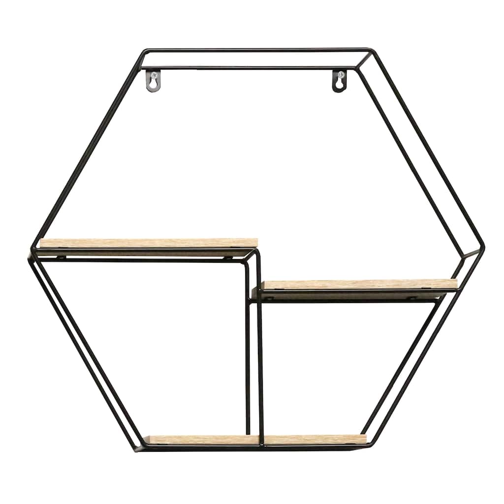 inPlace Barnwood & Metal Wire Shelf