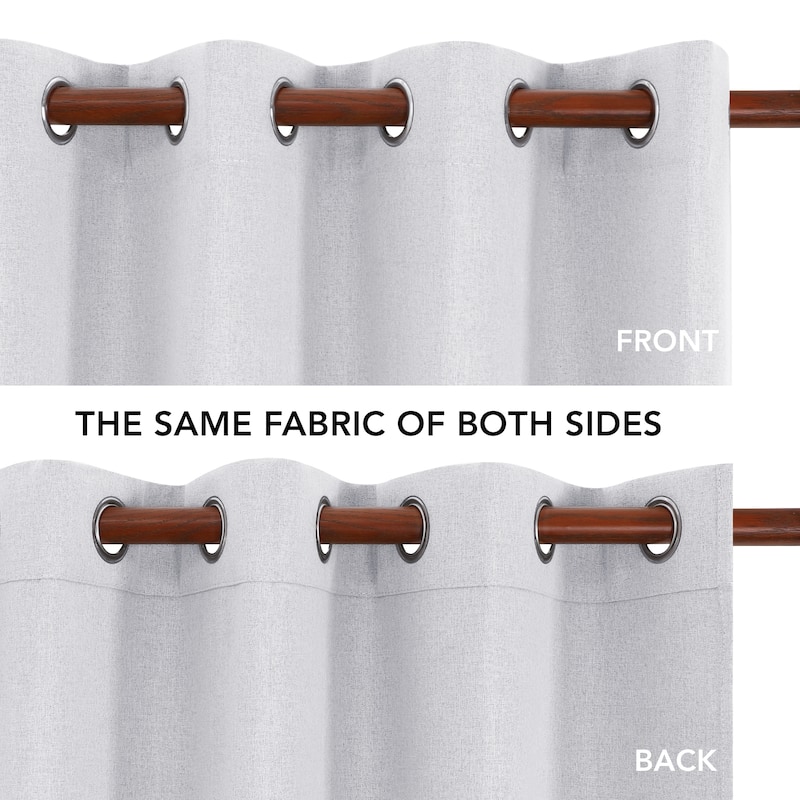 Deconovo Total Blackout Faux Linen Curtains 2 Panels