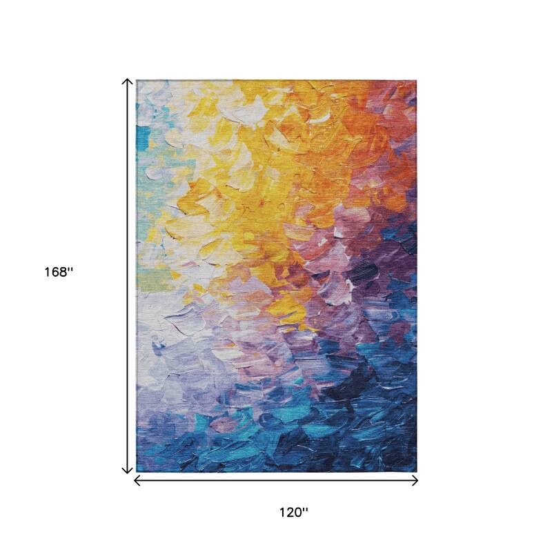HomeRoots Abstract Transitional Rectangle Outdoor Rug