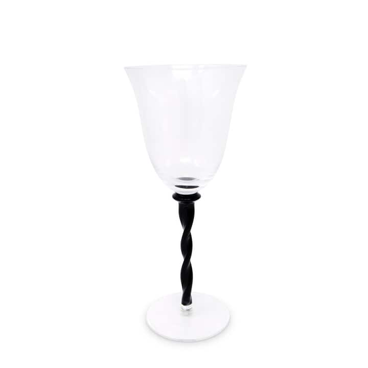 Set of 6 Glasses With Twisted Black Stem