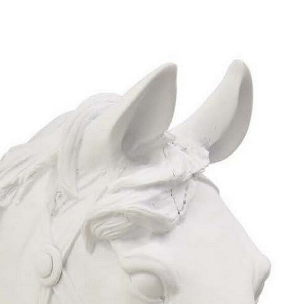 Modern Horse Head Resin Wall Mounted White Sculpture for