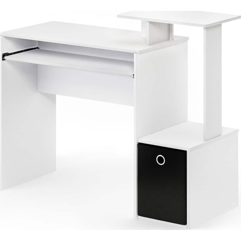 Writing Desk - Compact Computer Desk with Keyboard Drawer & CPU Storage - Modern Home Office Desk
