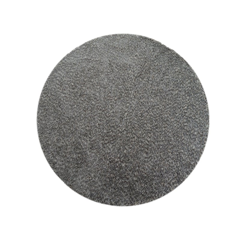 Lisbon Collection Hand Woven Mixed Color Thick Area Rug - Grey/Light Brown - 7' x 7' Round