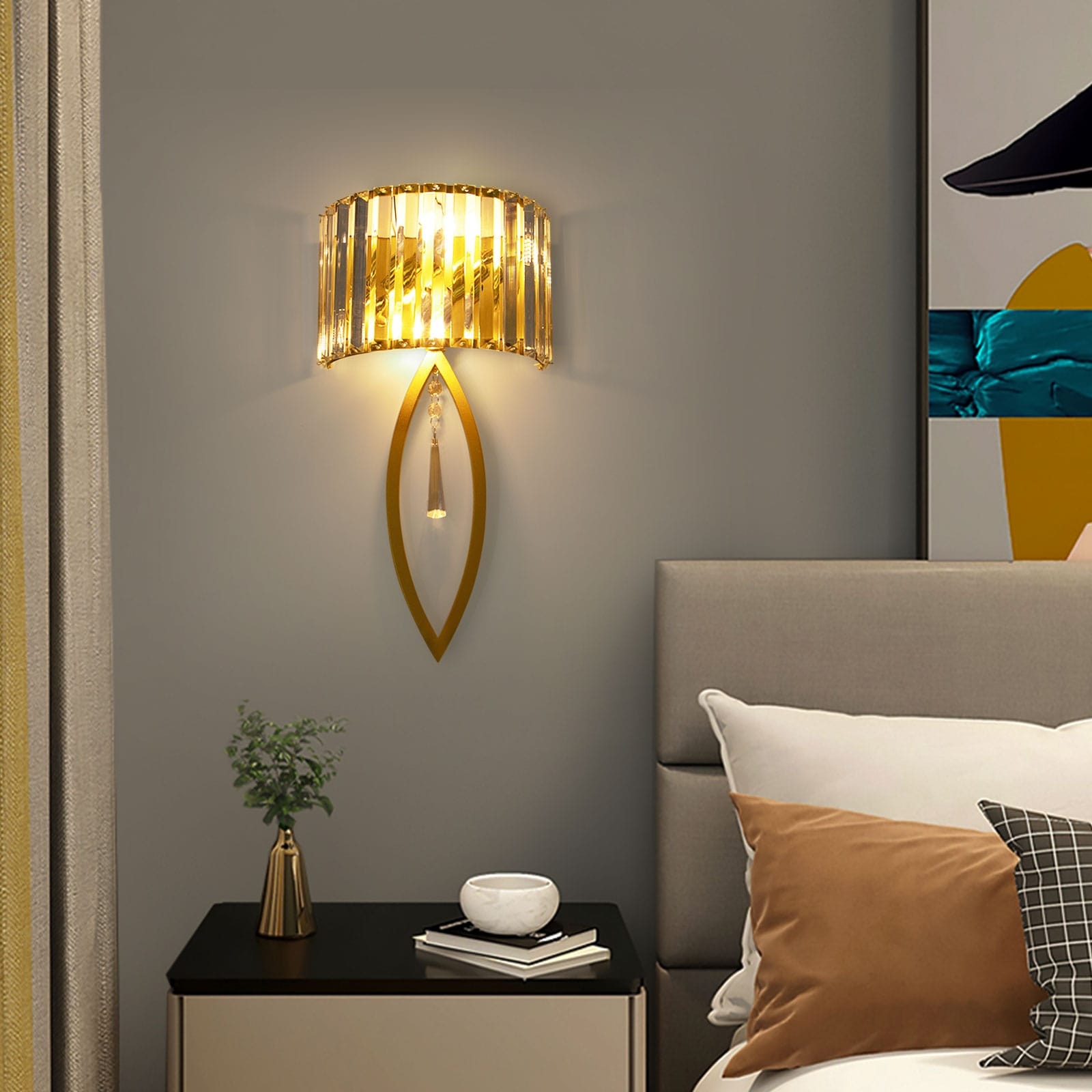 Gold wall mounted bedside lamp cheap