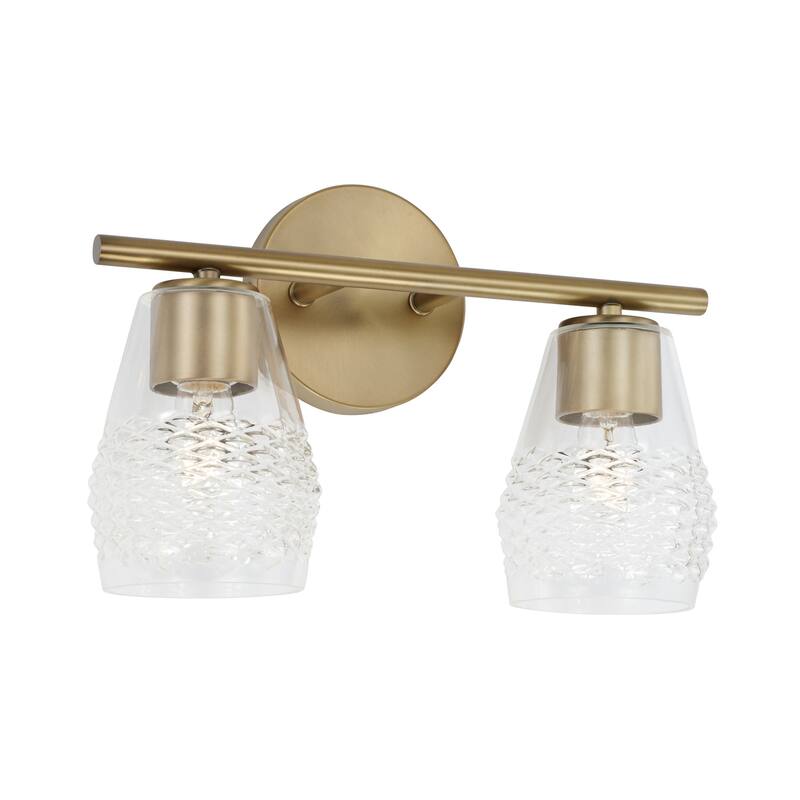 Dena 2-light Bath/ Vanity Fixture w/ Diamond Embossed Glass