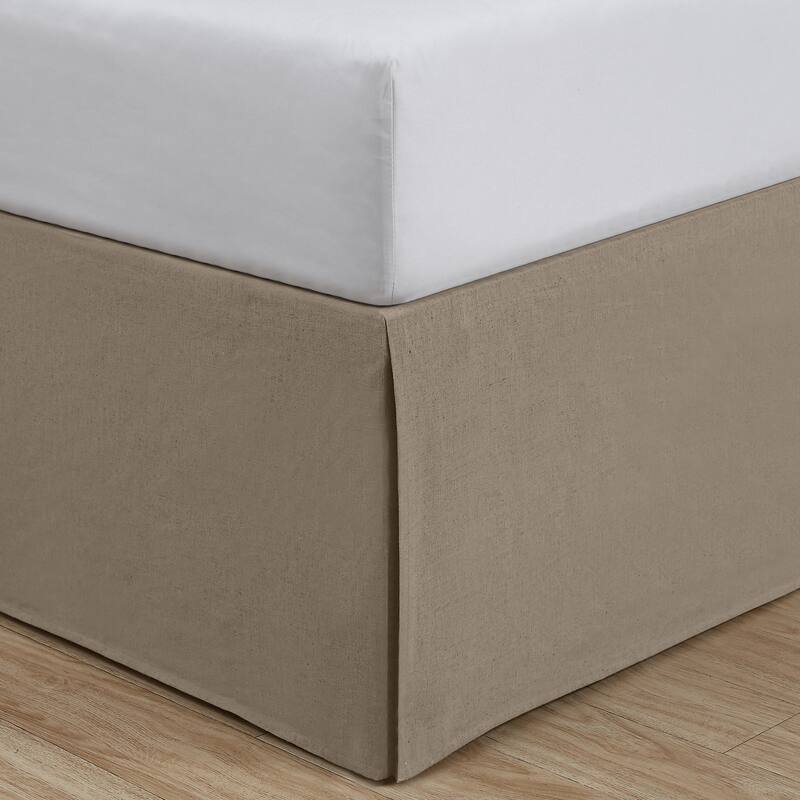Linenweave Vintage Wash 15 Inch Bed Skirt, - Twin - Natural