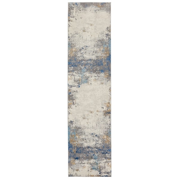 Ridley Abstract Gray/ Blue Area Rug Bed Bath & Beyond 33931553