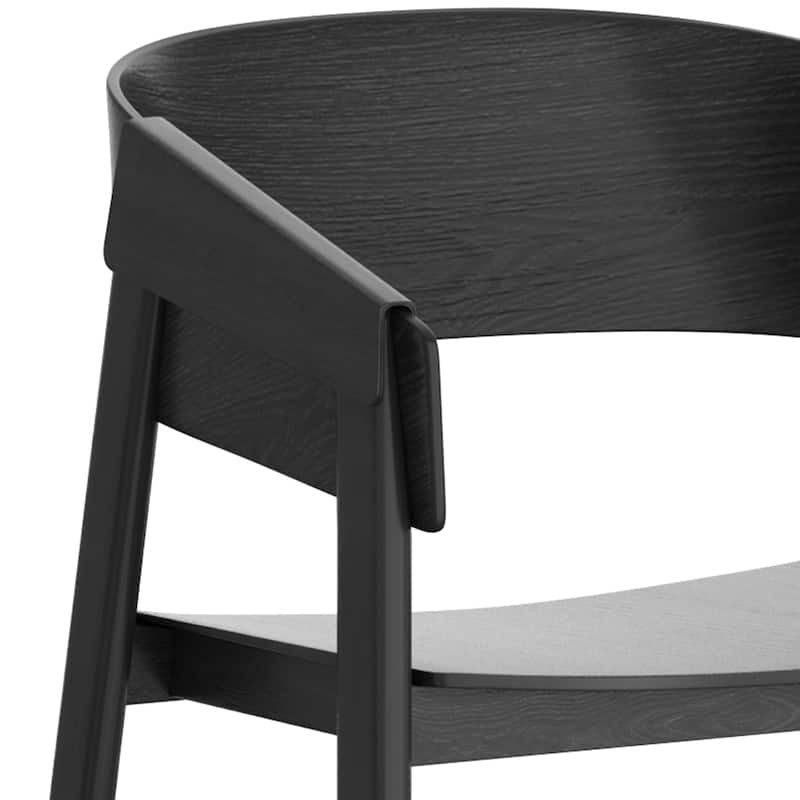 Mid-Century Modern Solid Wood & Oak Veneer Dining Chair, Set of 2