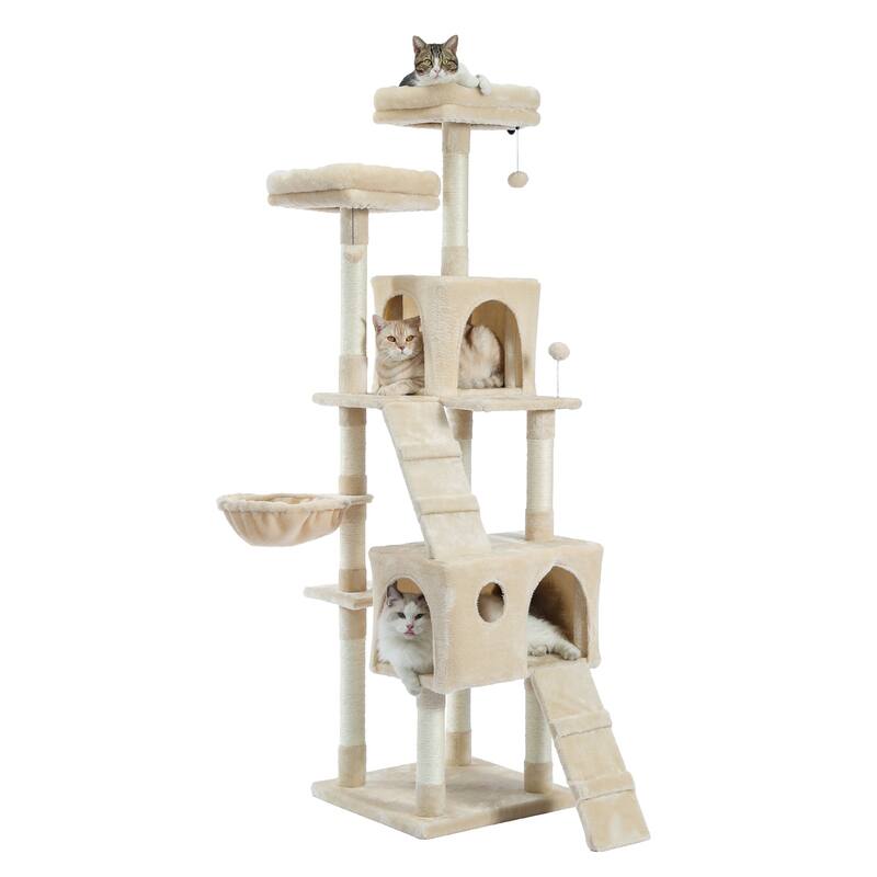 Cat Tree,Cat Tower with 2 Condos and 2 Perches, Kitty Climber Tower Furniture