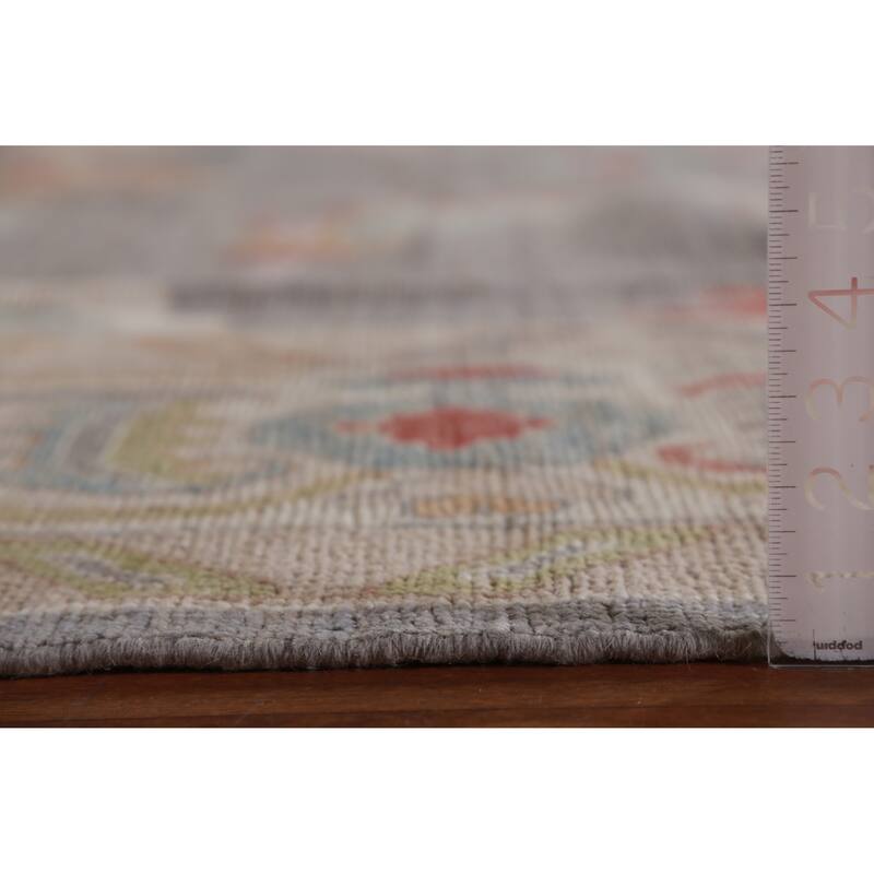 Hand Knotted Oriental 100% Wool Carpet Transitional All-Over Greys & Charcoal Oushak Area Rug - 11' 10'' X 9' 1''