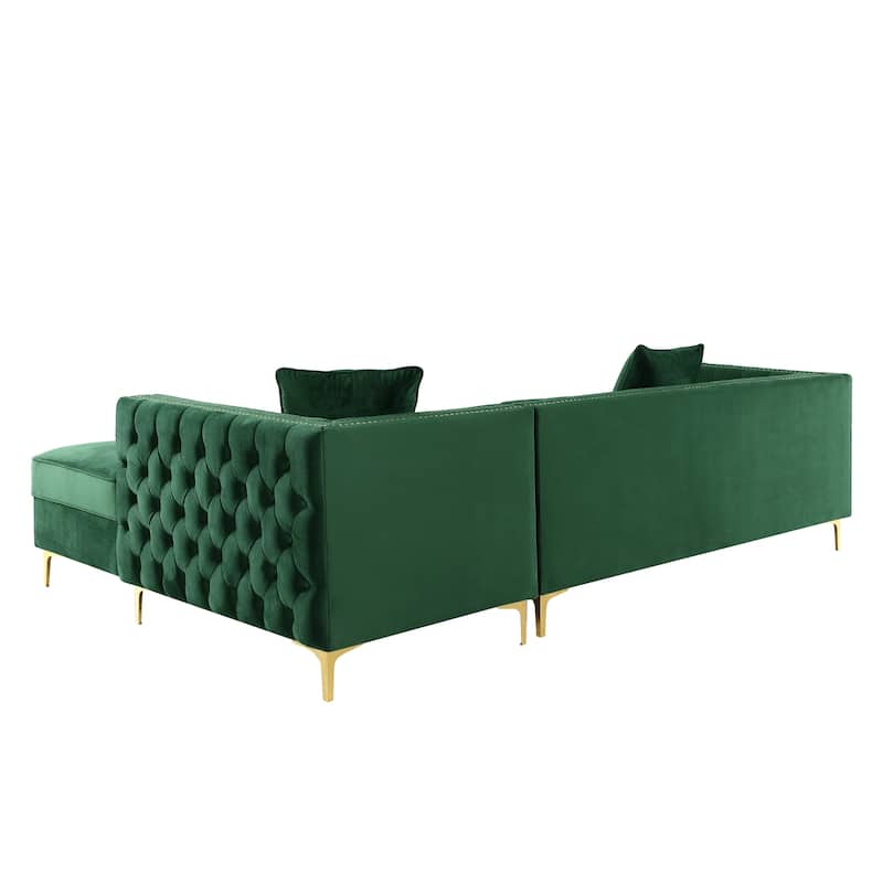Dante Velvet Chaise Sectional Sofa