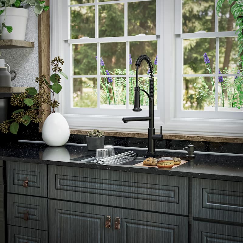 Karran Elite WS-34-PK1 Undermount 27" Single Bowl Stainless Steel Workstation Kitchen Sink