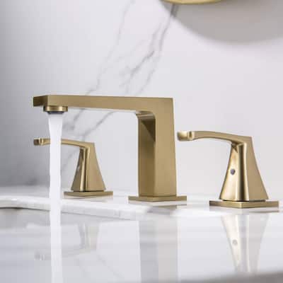 8 Inch Widespread Bathroom Faucet 3 Hole Bathroom Sink Faucet 2 Handle Commercial Modern Deck Mounted Bathroom Basin Vanity Tap