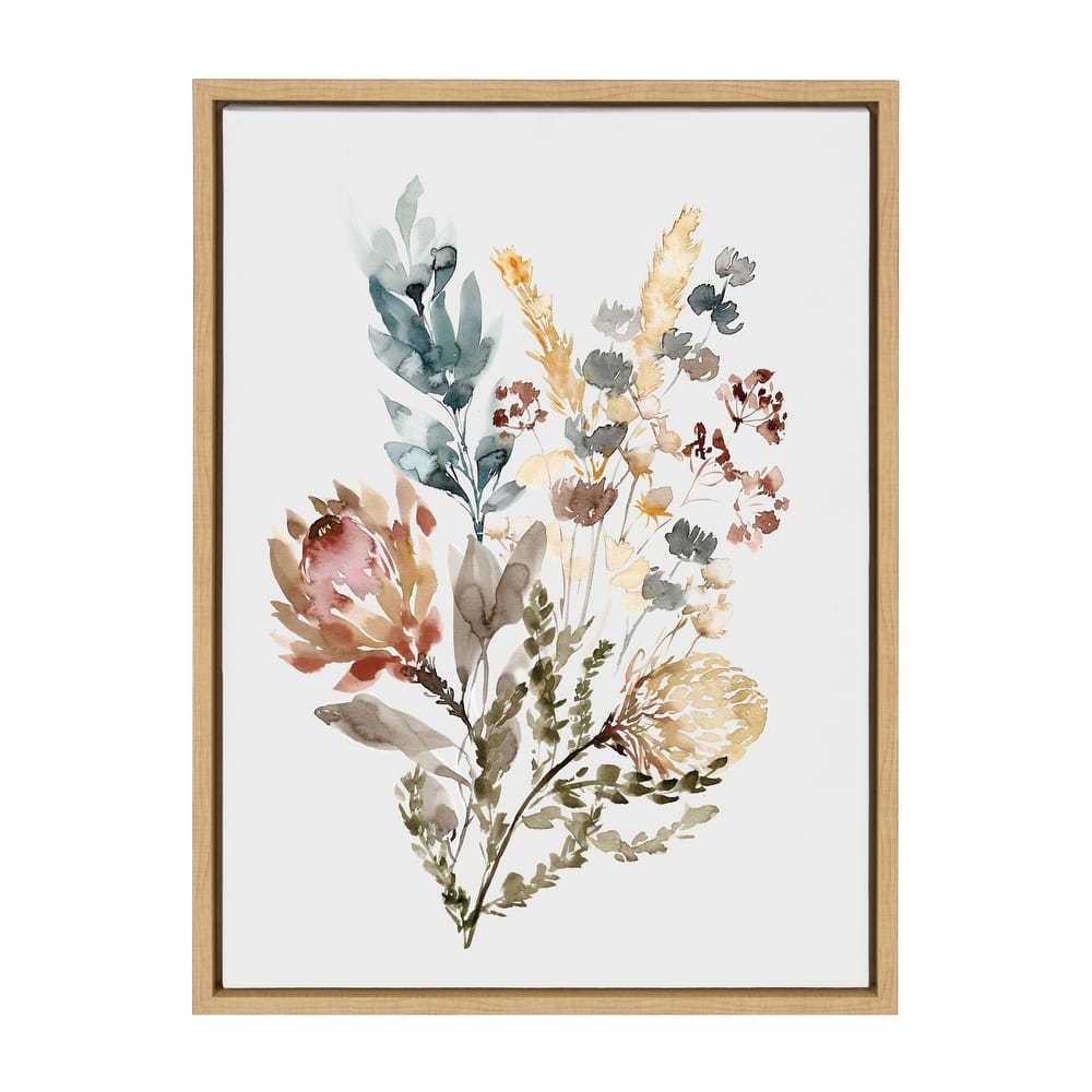 Kate and Laurel Sylvie Wildflower Bunch Framed Canvas by Sara Berrenson