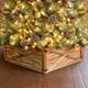 Glitzhome 26"L/ 22"L Handcrafted Wooden Christmas Tree Collar - 26"L - Brown