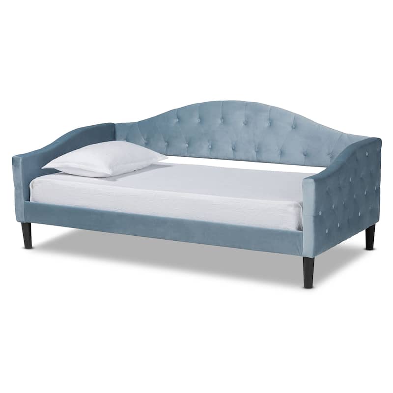 Benjamin Modern&Contemporary Light Blue Velvet Upholstered Wood Daybed - Twin