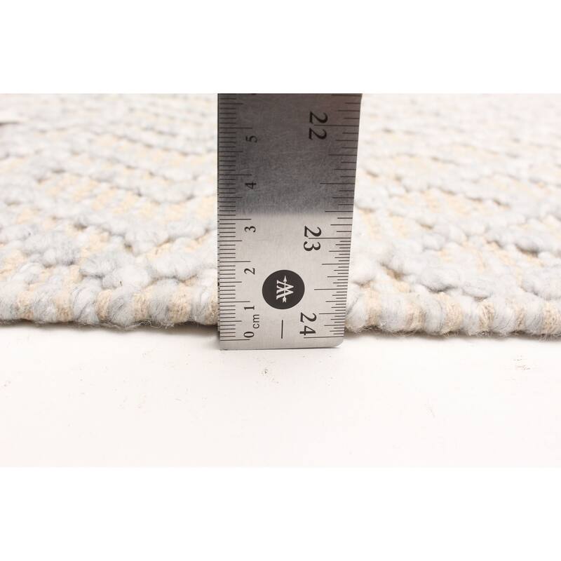 ECARPETGALLERY Braid weave Sienna Light Grey Wool Rug - 5'2 x 7'2