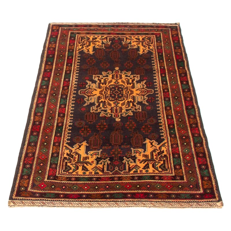 Teimani Navy Rug 3'10" x 6'8" - 3'10 x 6'8