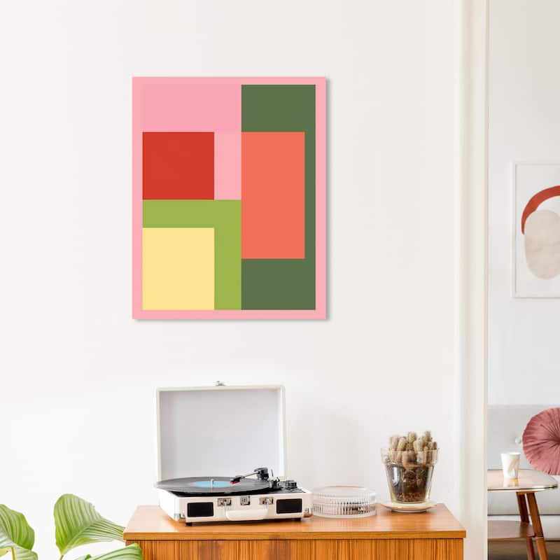 Wynwood Studio Canvas Abstract Art Deco Blocks Pink and Modern & Contemporary Wall Art Canvas Print - 20 x 24