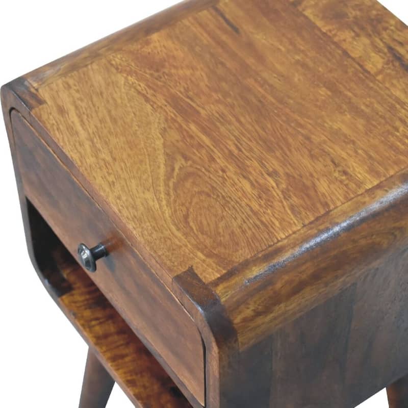 Artisan Furniture Solid Wood Mini Chestnut Curve Lower Nightstand