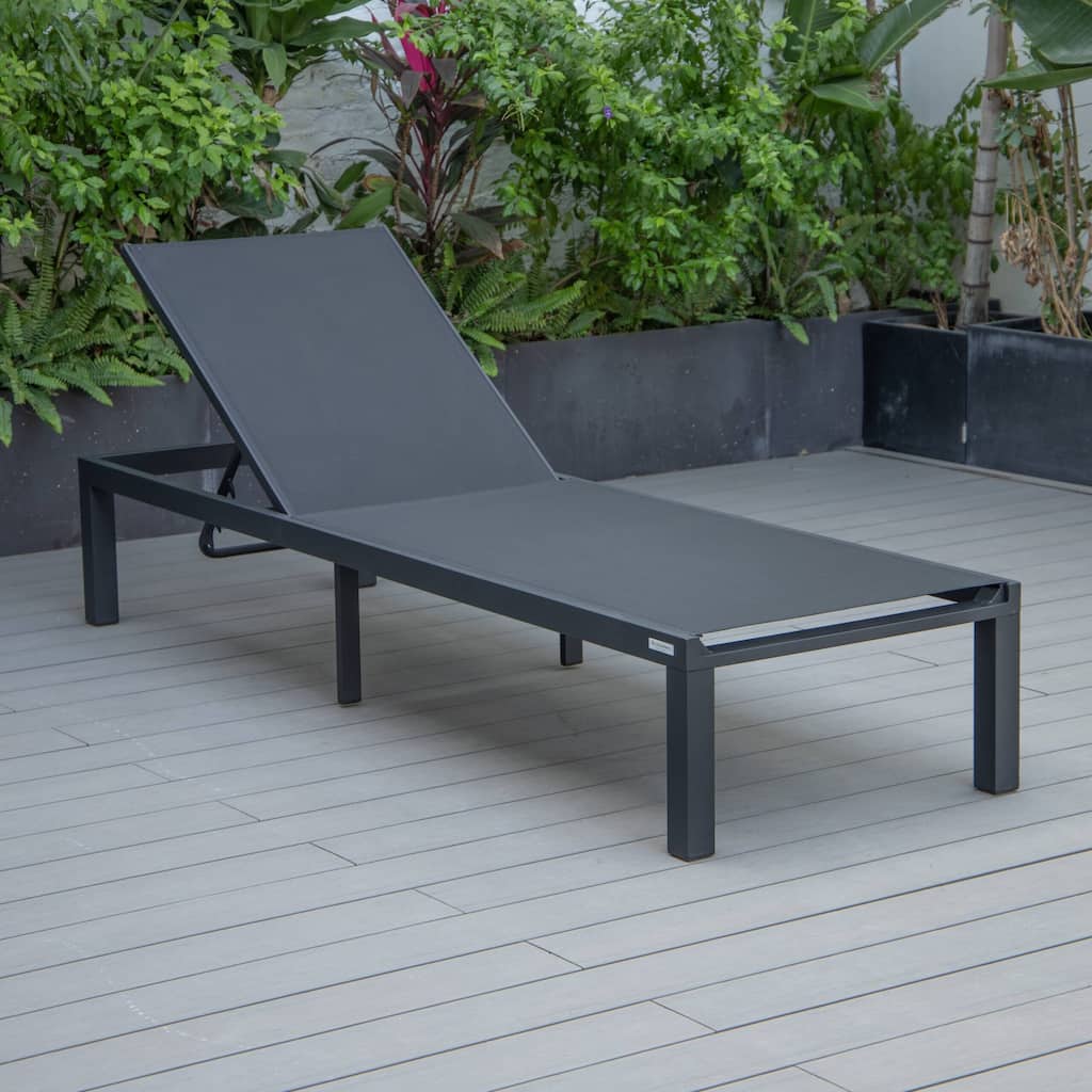Marlin Outdoor Chaise Lounge Chair - Stackable Adjustable Recliner Sun Lounger for Pool, Beach, Patio, or Backyard