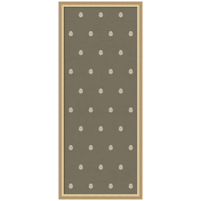 Kate and Laurel Pinboard Green Botanical Block Print - 18x42 - Florence Gold