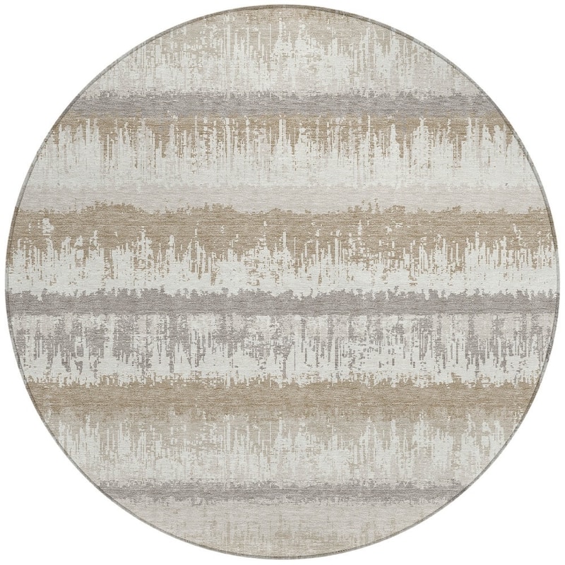 HomeRoots Striped Transitional Rectangle Outdoor Rug