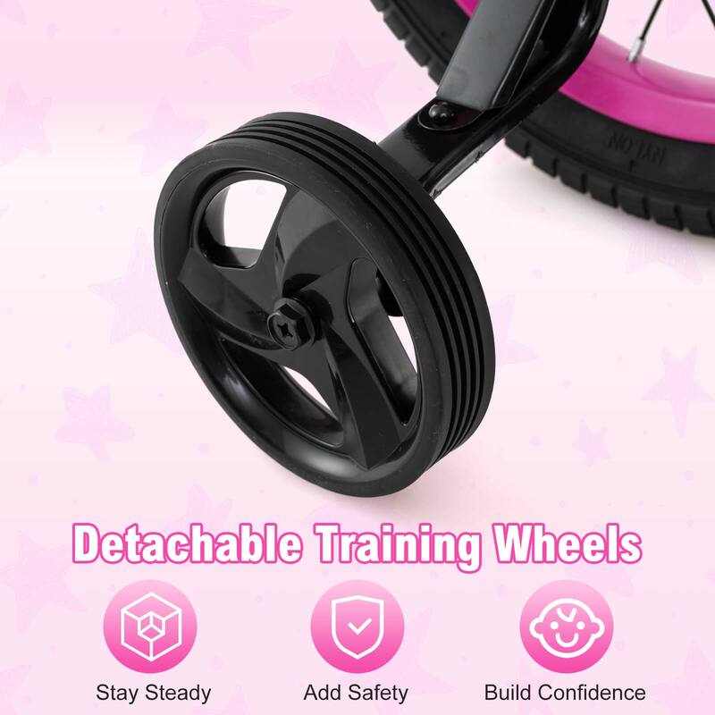Costway 12"/14"/16"/18" Kid’s Bike with Training Wheels Adjustable - See Details