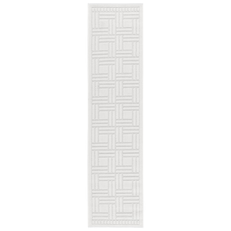 SAFAVIEH Stella Majken Transitional Indoor/Outdoor Washable Backyard Patio Rug - 2'3" x 8' Runner - Ivory