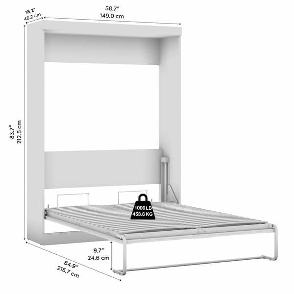 dimension image slide 3 of 4, Pur 59W Full Murphy Bed by Bestar