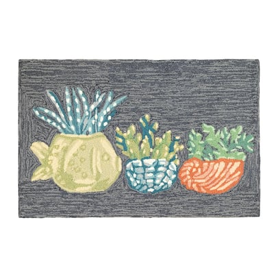 Liora Manne Frontporch Happy Plant Indoor/Outdoor Rug