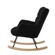 preview thumbnail 16 of 51, Teddy Fabric Tufted Glider Rocking Chair with Metal Frame