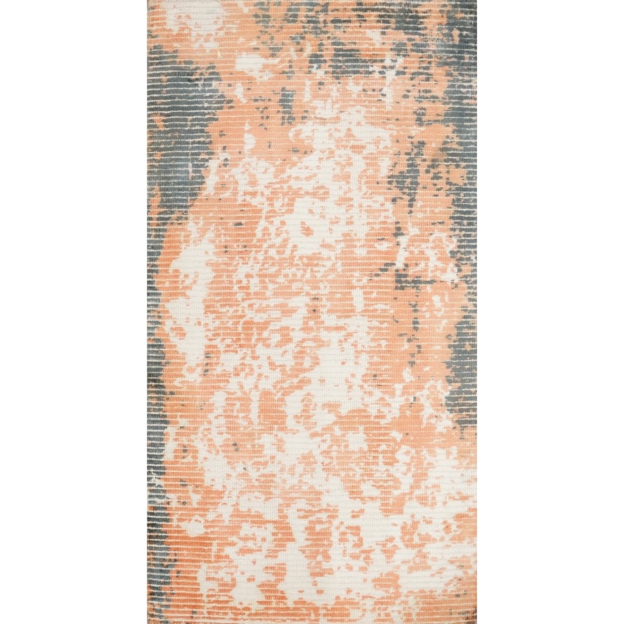 Hand Knotted Oriental Viscose Silk Carpet Modern All-Over Peach Abstract Area Rug - 4' 0'' X 2' 0''