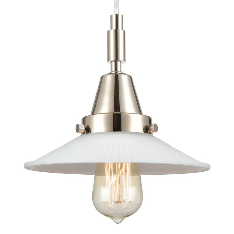 Innovations Lighting 447-1P-G1 Halophane 9" Wide Mini Pendant with - Polished Nickel