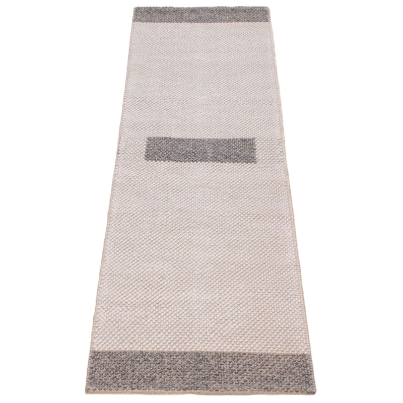 ECARPETGALLERY Braid weave Sienna Cream Wool Rug - 2'2 x 8'0