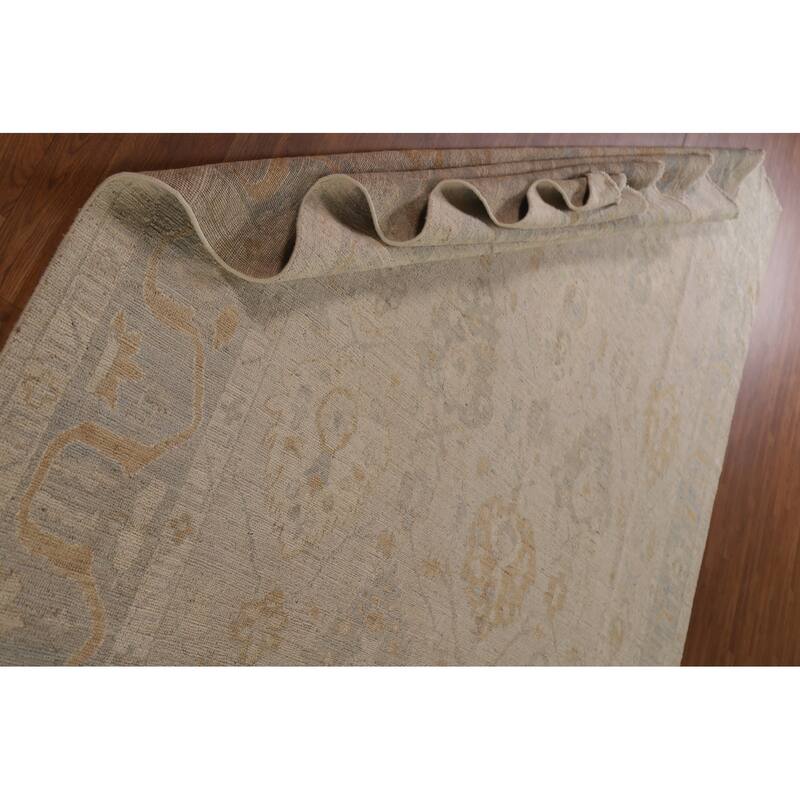 Floral Oushak Turkish Area Rug Hand-knotted Wool Carpet - 8'8"x 11'10"