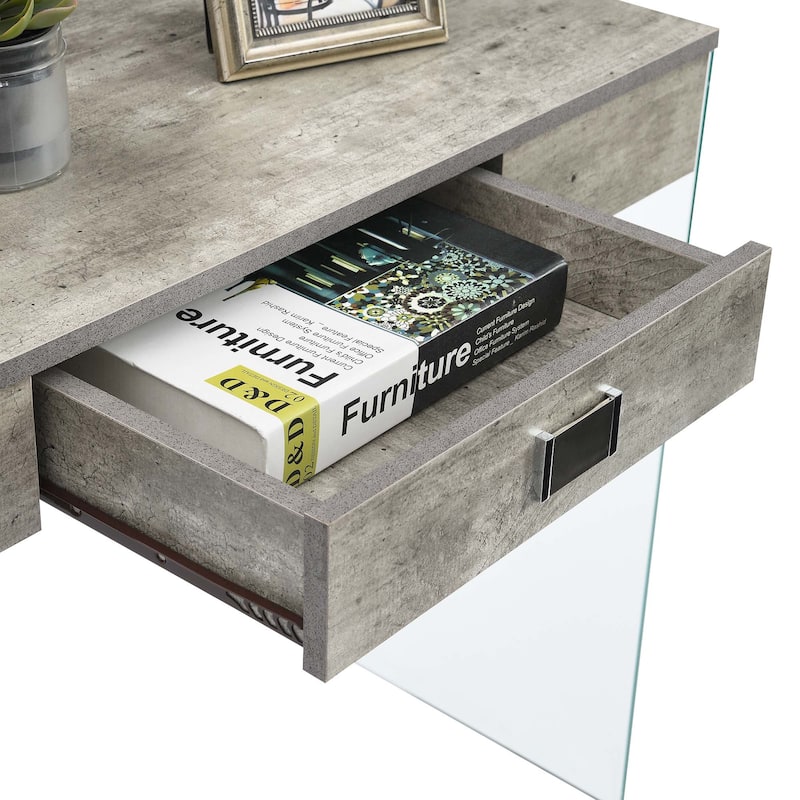 Convenience Concepts SoHo 1 Drawer Glass 36" Desk