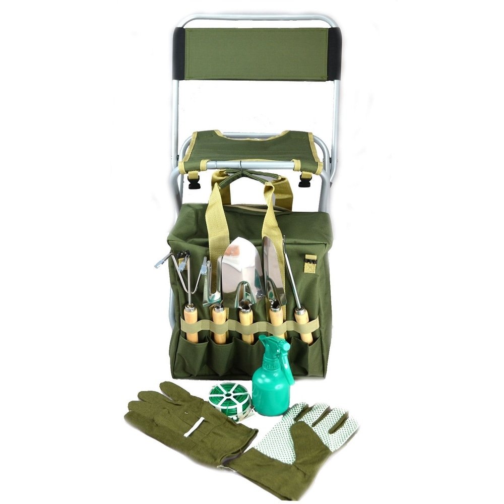 10-Piece Gardening Tool Set with Zippered Detachable Tote and