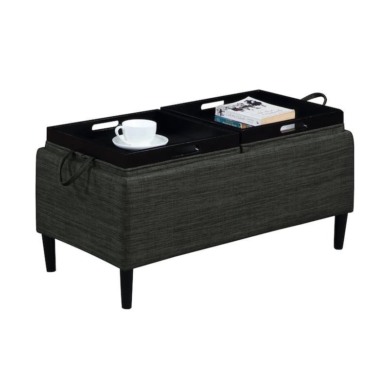 Convenience Concepts Designs4Comfort Magnolia Storage Ottoman with Reversible Trays