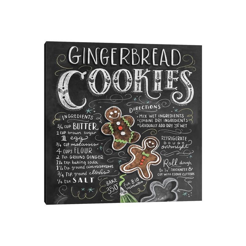 iCanvas "Gingerbread Cookies Recipe" by Lily & Val Canvas Print