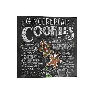 iCanvas "Gingerbread Cookies Recipe" by Lily & Val Canvas Print