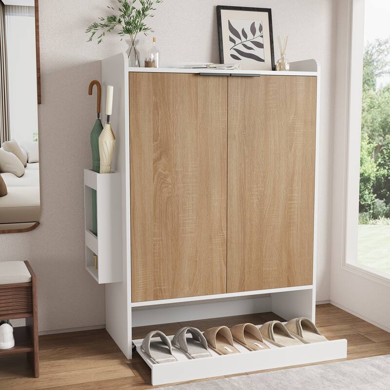 6-Tier Shoe Storage Cabinet with Slide Out Shelf and Umbrella Stand