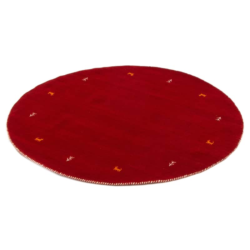 Kashkuli Gabbeh Red Rug 4'11" x 4'11" - 4'11 x 4'11