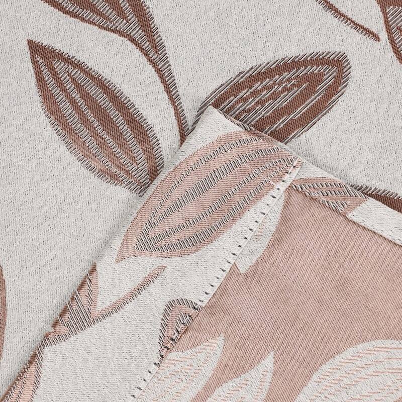 Superior Leaves Machine Washable Room Darkening Grommet With Ties Blackout Curtains, Set of 2