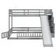 preview thumbnail 10 of 9, Twin Over Full Bunk Bed with Slide, Storage Staircase, Safety Guardrails