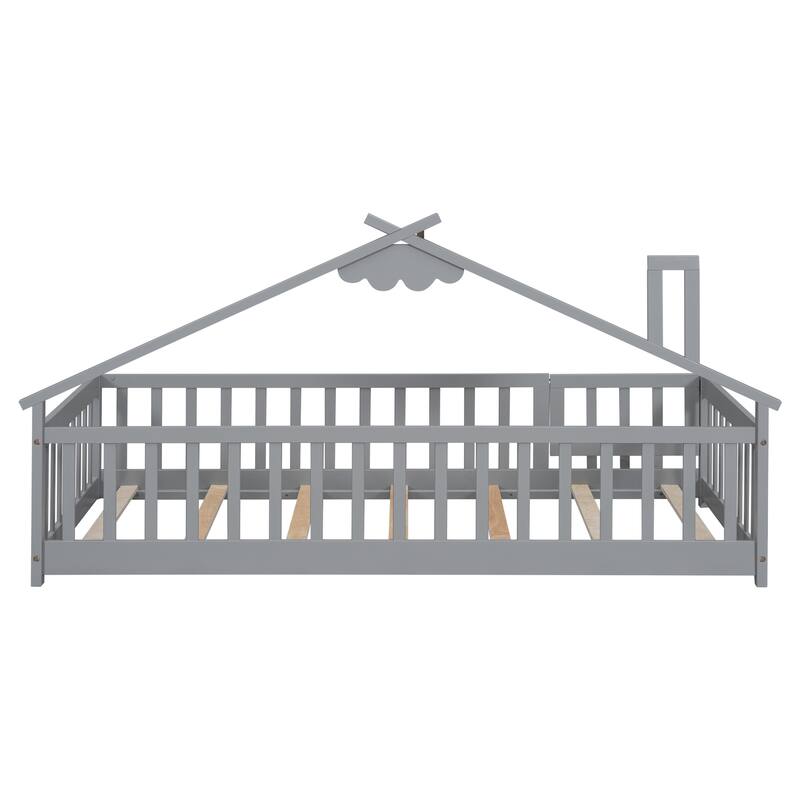 WM Twin House-Shaped Bedside Floor Bed