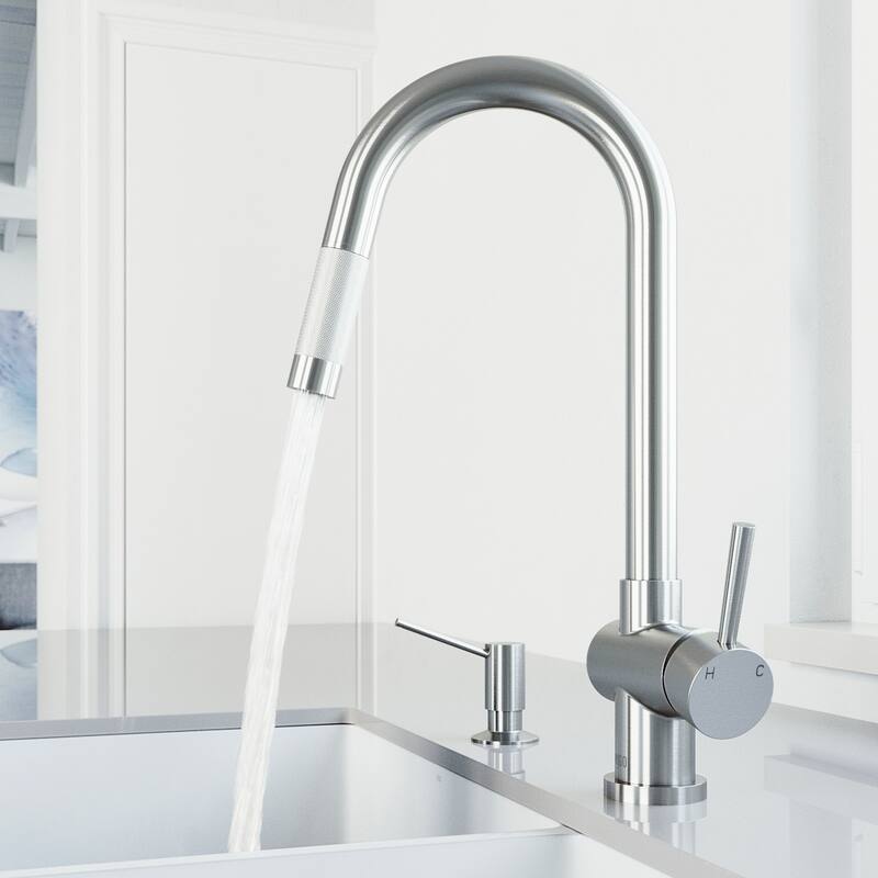 VIGO Gramercy 17" H Single Handle Pull-Down Spout Kitchen Faucet