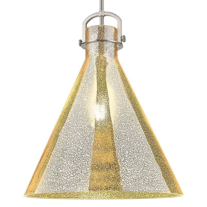 Innovations Lighting 410-1SL-G411-18ME Newton Cone 18" Wide Pendant - Satin Nickel