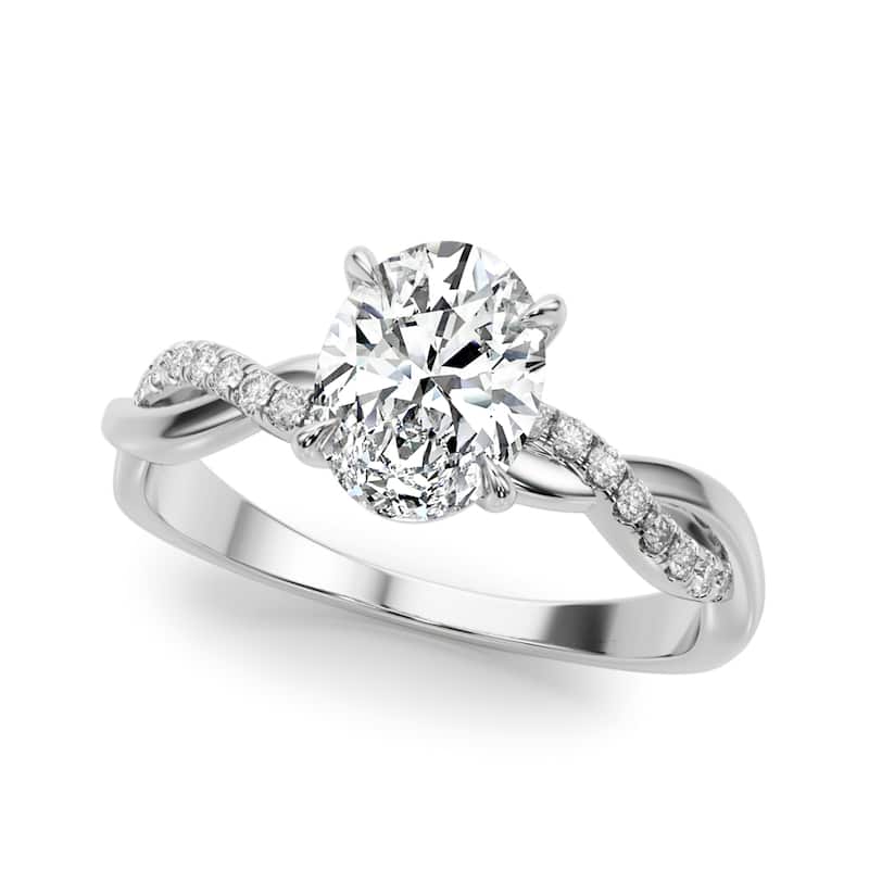 Auriya 14k White Gold Lab Grown Oval Diamond Engagement Ring 0.50 to 5.00 ct. tw. (F-G VS) - 2.50 ct. center - 8